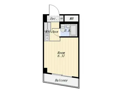 今溝ビル(ワンルーム/2階)の間取り写真