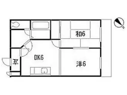 ソフィア祇園(2DK/4階)の間取り写真