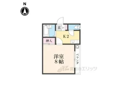 ドメーヌ新町(1K/4階)の間取り写真