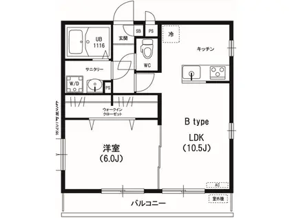 リブリ・ソフィア中央(1LDK/2階)の間取り写真
