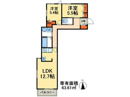 レジデンスGINKGO(2LDK/1階)の間取り写真