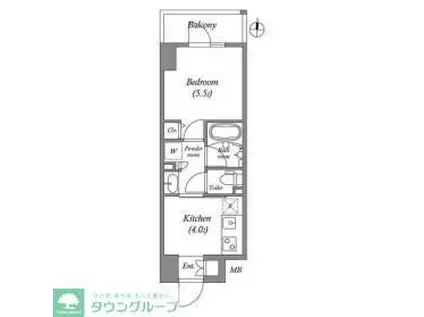 TLRレジデンス両国(1K/5階)の間取り写真