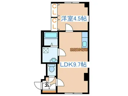 リバーサイド本郷(1LDK/4階)の間取り写真