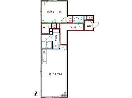 ミッドタウンコート(1LDK/1階)の間取り写真