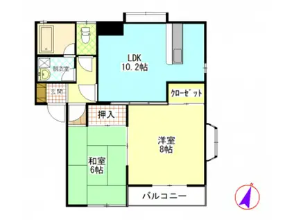 ツインシャトレーB(2LDK/2階)の間取り写真