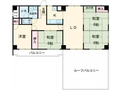 エバーライフ香椎第2(4LDK/8階)の間取り写真