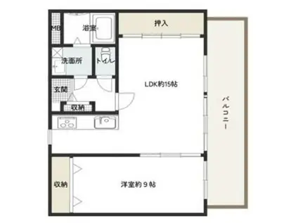 ベルイルモ塩屋(1LDK/3階)の間取り写真