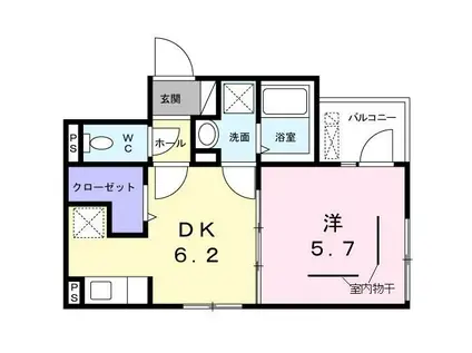 メゾン ブランドブラン(1DK/4階)の間取り写真