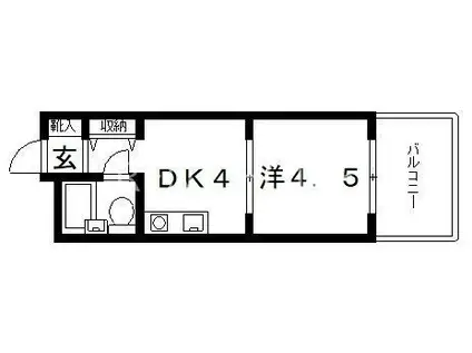 プリマベーラ藤井寺(1DK/4階)の間取り写真