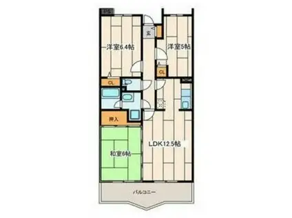 グランドルチェ(3LDK/4階)の間取り写真