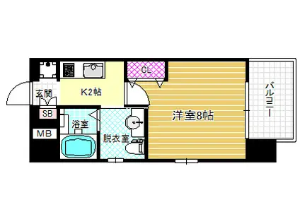 ラナップスクエア福島II(1K/10階)の間取り写真