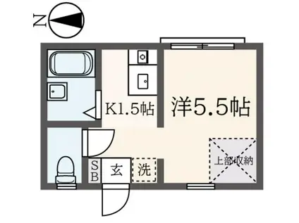 CASA DE ROSA(1K/2階)の間取り写真