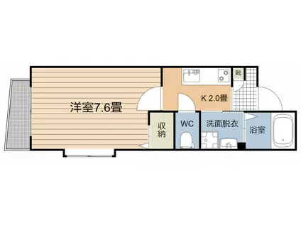 ILARE源(1K/4階)の間取り写真