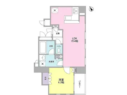 グランカーサ銀座イースト(1LDK/3階)の間取り写真