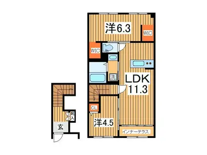 GLANZ -グランツ-(2LDK/2階)の間取り写真