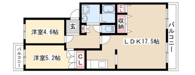 第六サンハイツ大森(2LDK/3階)の間取り写真