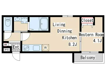 ALEGRIA長田蓮宮通(1LDK/3階)の間取り写真