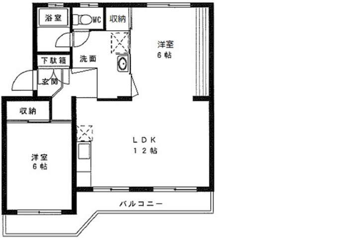 神谷マンション(1LDK/3階)の間取り写真
