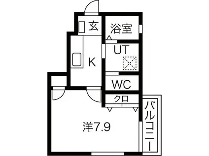LILIAN(1K/1階)の間取り写真