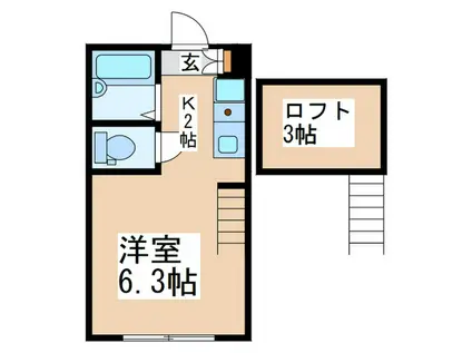 グランフェリオ溝の口(1K/2階)の間取り写真