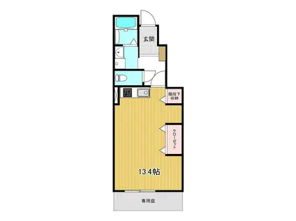 アヴァンセ城辰(1K/1階)の間取り写真