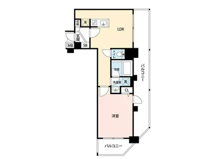マイナビステイヒルズ神田東(1LDK/14階)の間取り写真