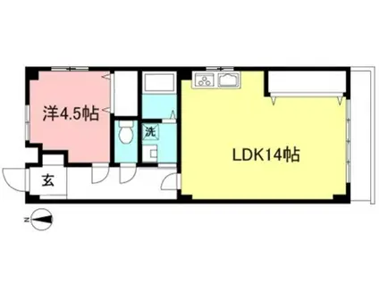 河興ハウス(1LDK/3階)の間取り写真