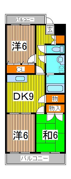 ファーストローズ(3DK/3階)の間取り写真