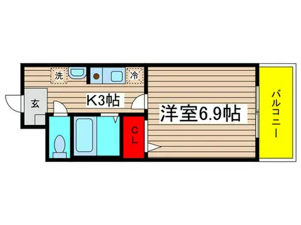 プリーマ(1K/1階)の間取り写真
