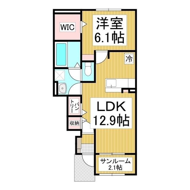 リジェール(1LDK/1階)の間取り写真