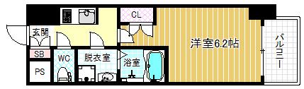 W-STYLE福島IIウィステリア(1K/9階)の間取り写真