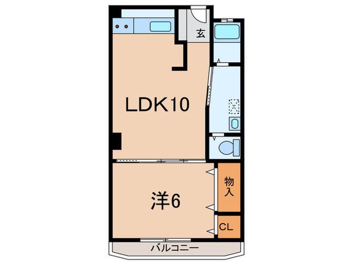 丸永マンション(1LDK/2階)の間取り写真