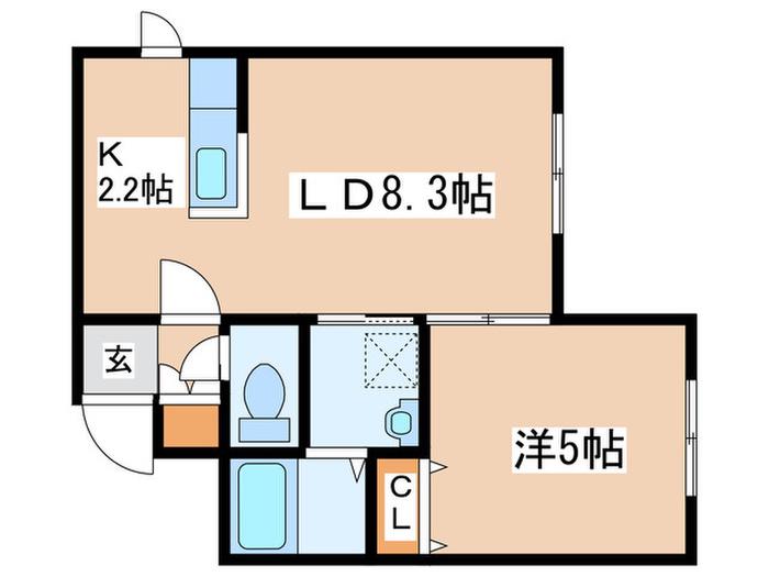BIRTH(1LDK/3階)の間取り写真