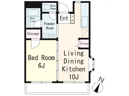 サンライズ豊島(1LDK/3階)の間取り写真