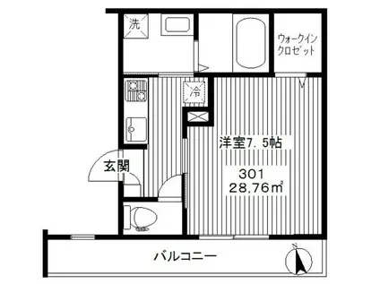 メゾン・ラナ(1K/3階)の間取り写真