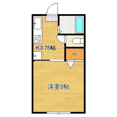 アンビション高須(1K/1階)の間取り写真