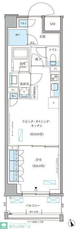 パークアクシス文京本郷(1LDK/5階)の間取り写真