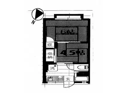 斎藤アパート(2DK/2階)の間取り写真