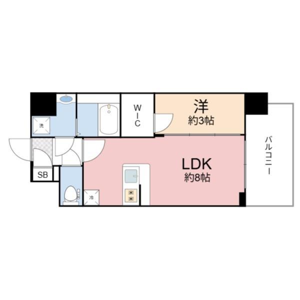 エスリード大阪城イースト(1LDK/6階)の間取り写真