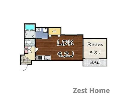 GRAN FELIZ(1LDK/2階)の間取り写真