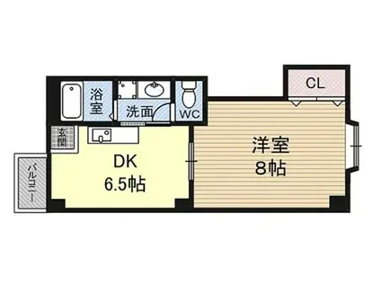 グランドゥール(1DK/5階)の間取り写真