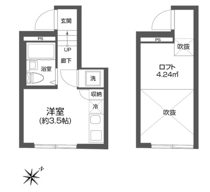FAREウエハラコマチ(ワンルーム/1階)の間取り写真