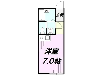 サニーグレイス国立(ワンルーム/2階)の間取り写真