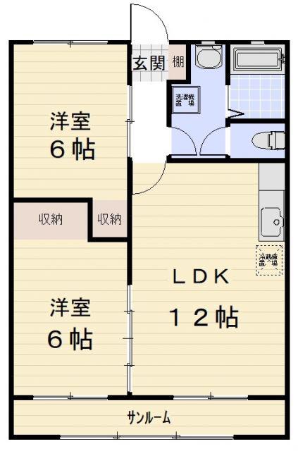サークルバレー津(2LDK/1階)の間取り写真