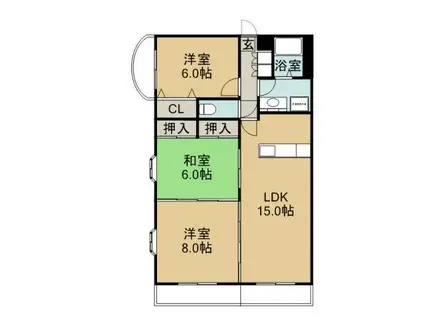 サンビーム将(3LDK/3階)の間取り写真