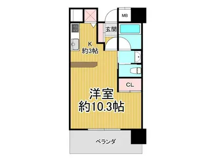 アーバネックス尼崎東難波(ワンルーム/11階)の間取り写真