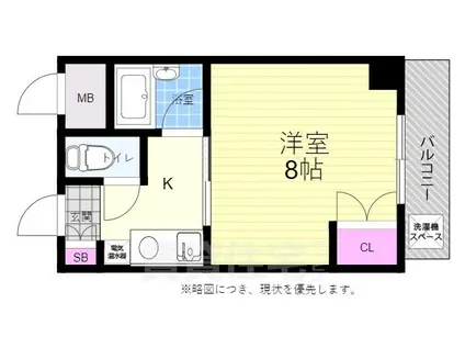 GRACIEUX河原町旧グラシオンカワラマチ(1K/5階)の間取り写真