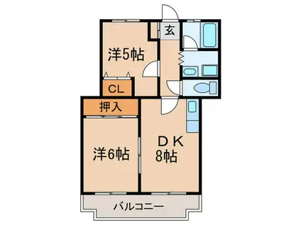 ロイヤルサンコーA(2DK/3階)の間取り写真