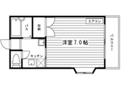 カナンハイツ津高(1K/1階)の間取り写真