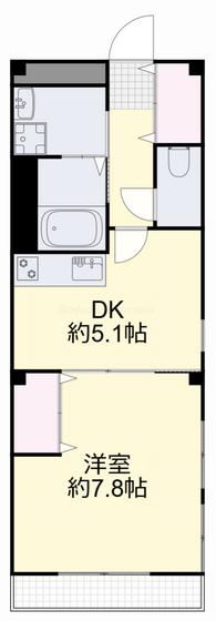 ソレアート伊福(1DK/1階)の間取り写真